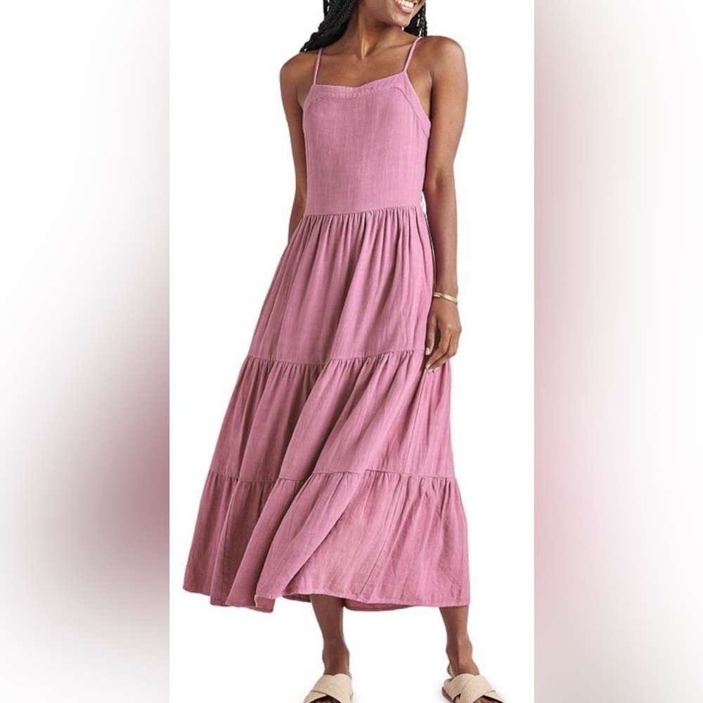 Splendid Dusty Rose Tiered Maxi Sundress